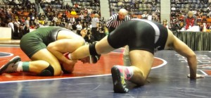 Carlisle's Hasan Alic scores a winning Takedown to advance to the finals at 220 lbs.