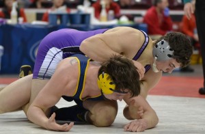 #2 Stephen Loiseau (Lancaster Catholic)  was in full control of #2 Dylan Reynolds (Saegertown) at 182 lbs.
