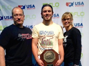 Junior National Freestyle Champion Jordan Wood (Boyertown Area) and his parents.